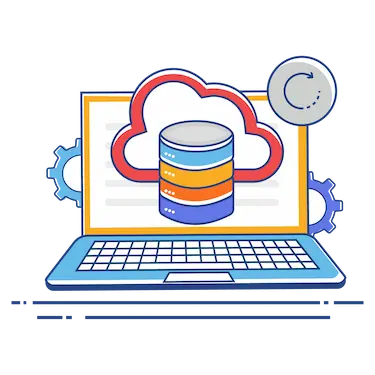 Icon showing a database and a cloud